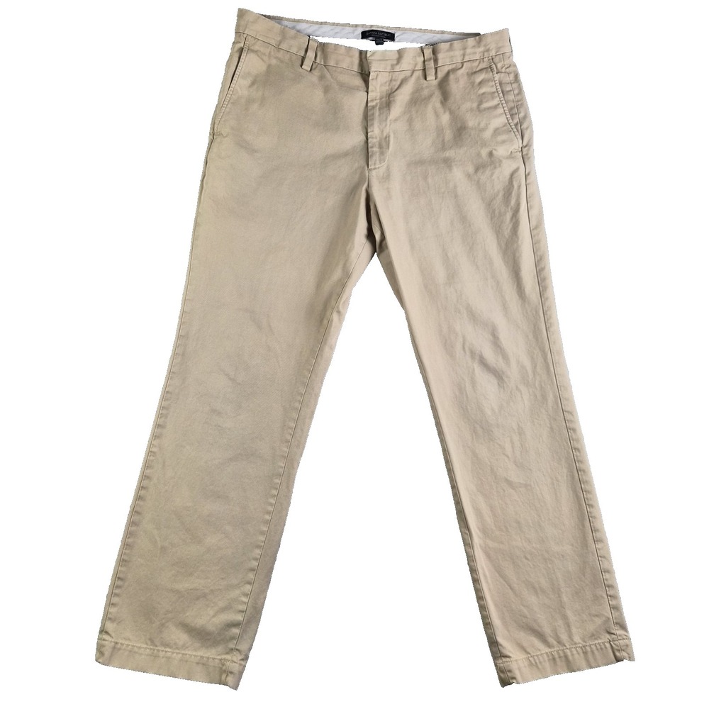 Banana‎ Republic Emerson Pants Mens 38x32 Khaki Flat Front Straight Chino Preppy